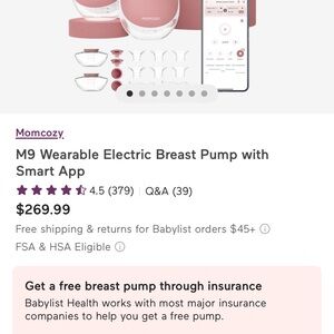 Momcozy Pink Wearable Electric Breast Pump with Smart App